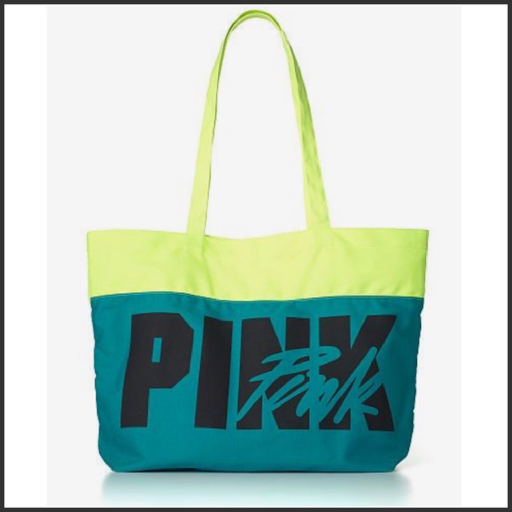 COPY - VS PINK LARGE NEON COLORBLOCK TOTE